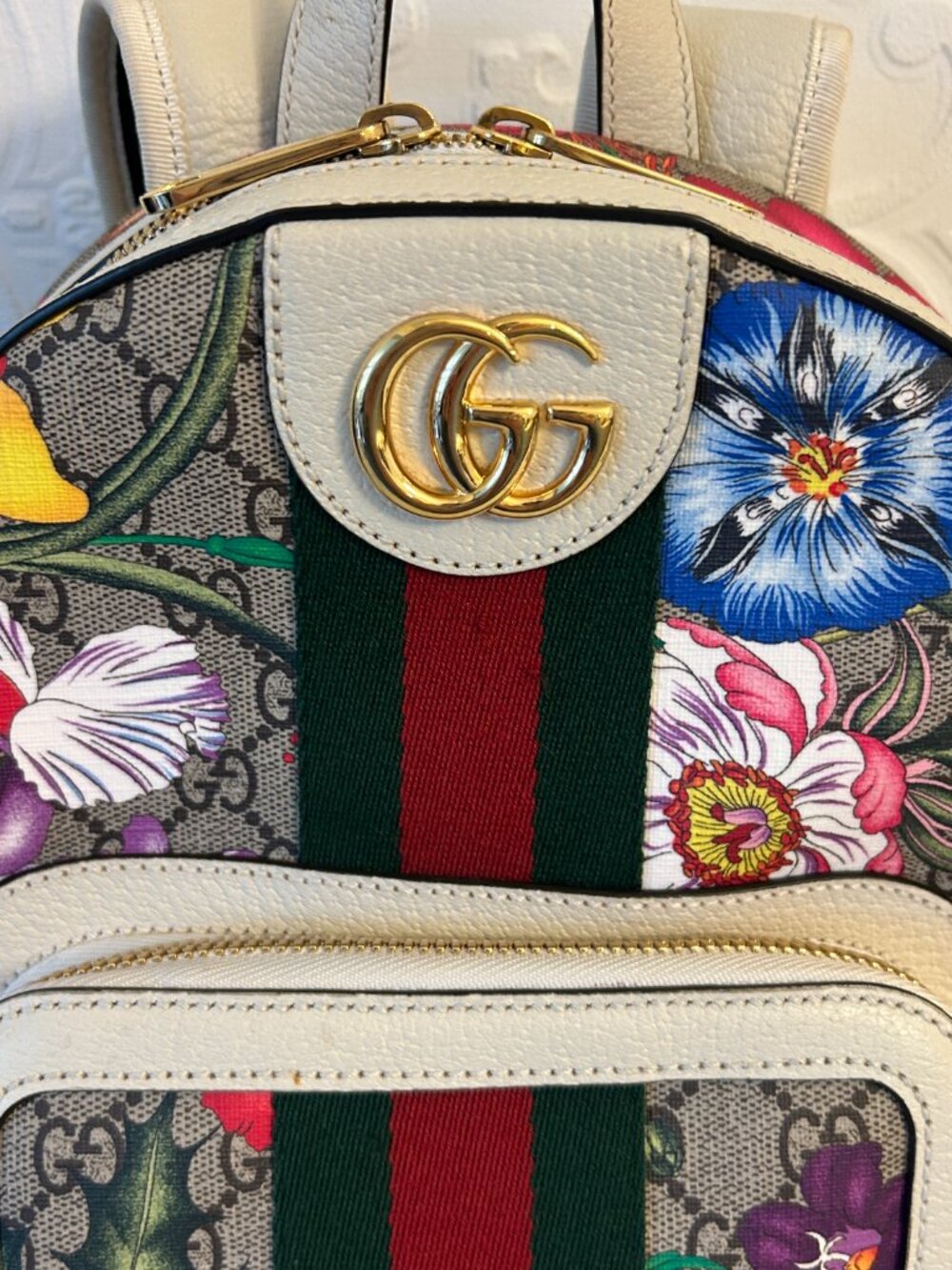 GUCCI Ophidia GG Supreme Flora Backpack